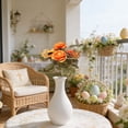 thumbnail image 2 of Artificial Fall Peony Bouquet, Faux Autumn Orange Red Flower Bush, Fake Harvest Floral Arrangement, Farmhouse Thanksgiving Table Centerpiece, Realistic Silk Peony Stem for Autumn Decoration, 2 of 4
