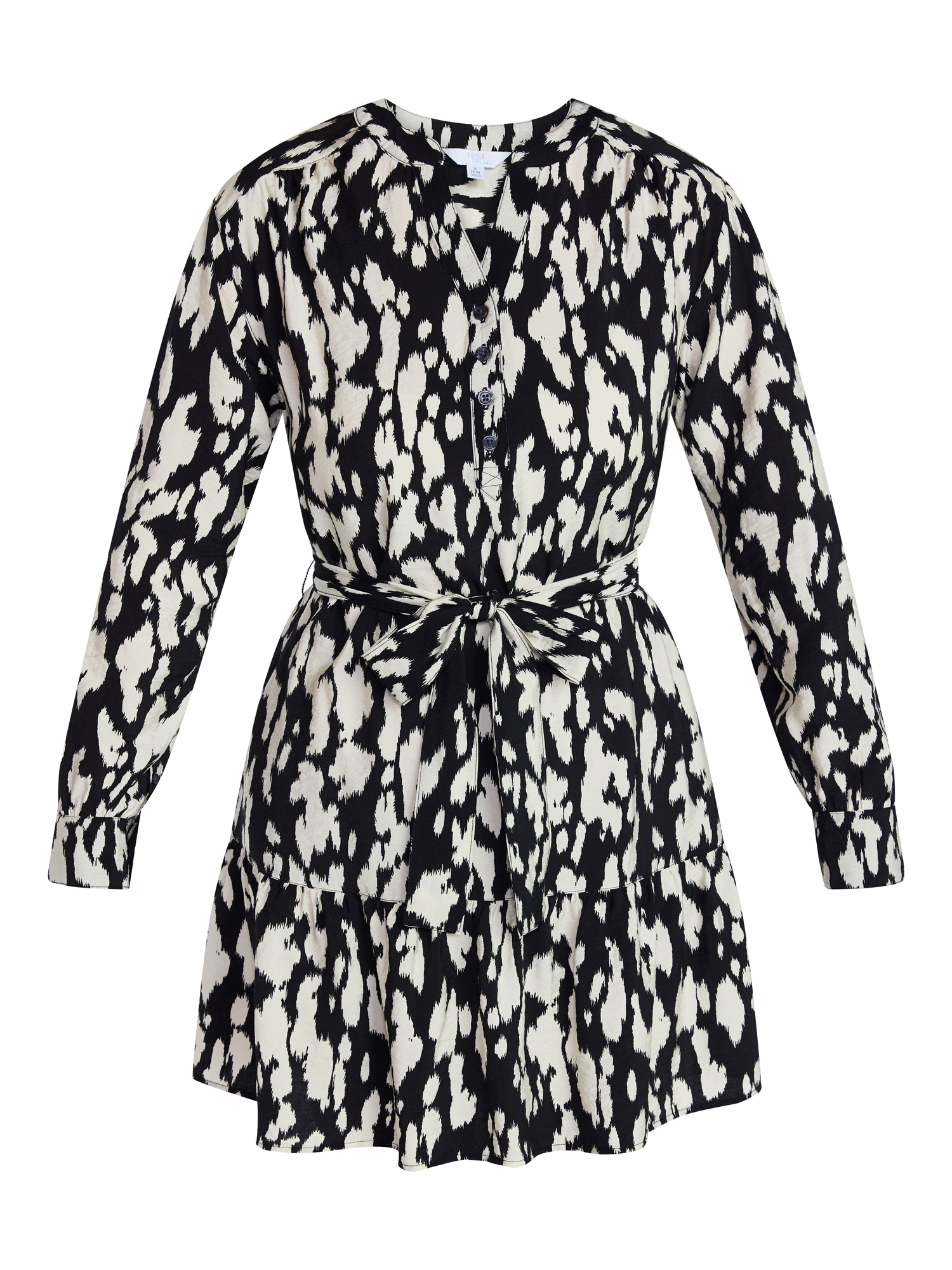 Time and Tru Women's Mini Shirtdress with Long Sleeves, Sizes XS-XXXL
