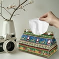 thumbnail image 2 of ZUXONGSY Christmas Santa Claus Tissue Box Cover 2 Pcs Modern PU Leather Tissue Box Holder with Buckle Facial Paper Organizer Convenient to Use Napkin Holder Case Christmas Home Decor, 2 of 7