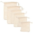 thumbnail image 6 of EXHUMKY BERTDOMD 6pcs Reusable Beige Cotton Mesh Produce Bags for Fruits and Vegetables Storage at Home, 6 of 6