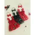 thumbnail image 3 of Miaouyo Infant Baby Girl Christmas Outfit 0 3 6 9 12 18 Months Sleeveless Stars Bows Tulle Patchwork Romper Dress with Hairband, 3 of 9