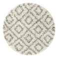 thumbnail image 3 of Unique Loom Trellis Shag Collection Area Rug - Ruth (3' 3" Round Ivory/Gray), 3 of 11