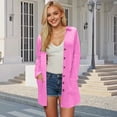 thumbnail image 2 of GEWSEY Plus Size Cardigan for Women Button Down Long Sleeve Lightweight Open Front 2025 Fall Trendy Cardigan Sweater (Hot Pink, XL), 2 of 9