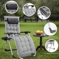 thumbnail image 4 of EDX Zero Gravity Chair, Reclining Camping Lounge Chair with Removable Cushion, Headrest and Cup Holder Trays, Folding Patio Recliner for Indoor&Outdoor Use, 440LBS Capacity, Gray, 4 of 9