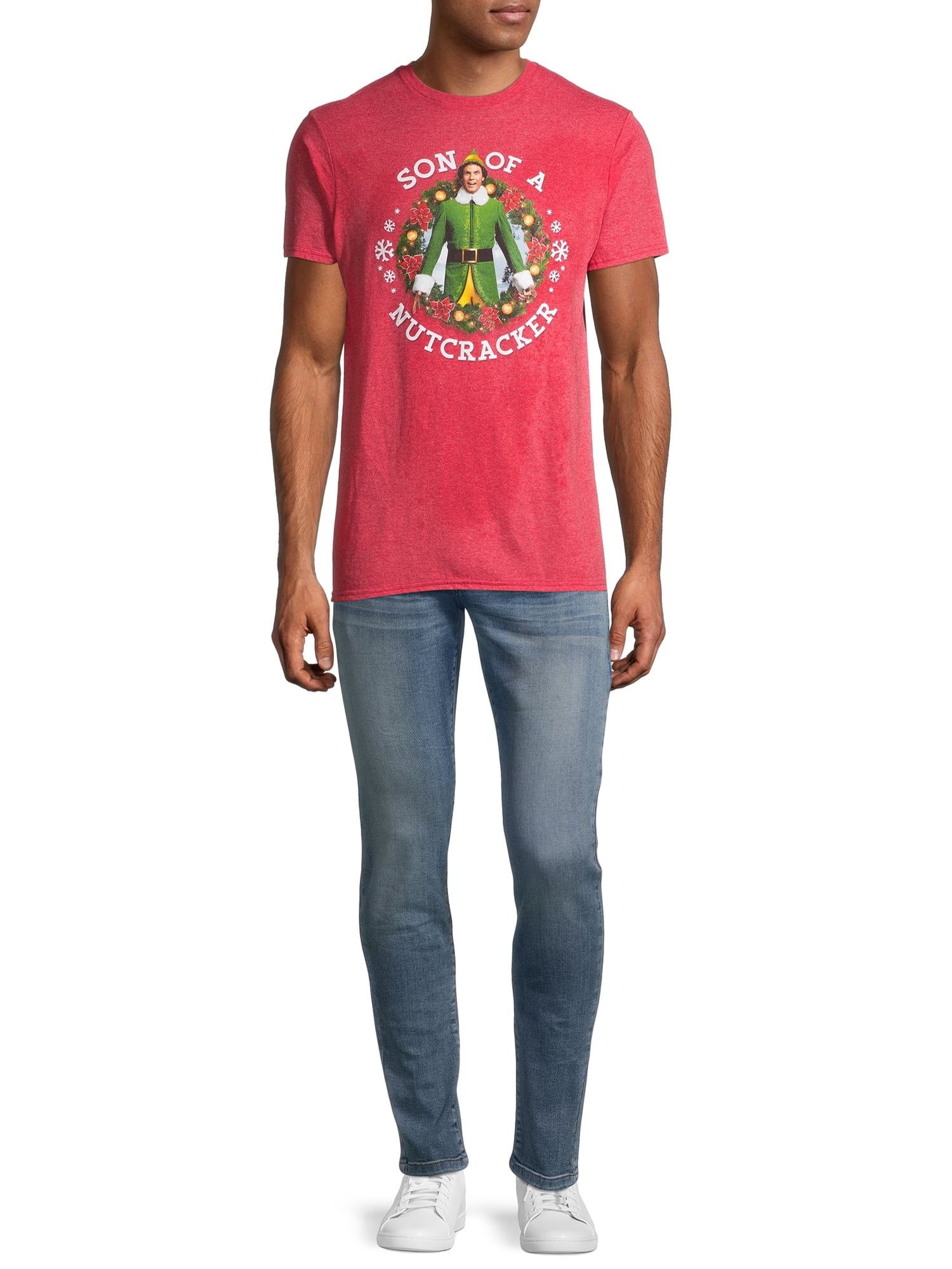 Elf Son of a Nutcracker Holiday Christmas Men's and Big Men's Graphic T-shirt