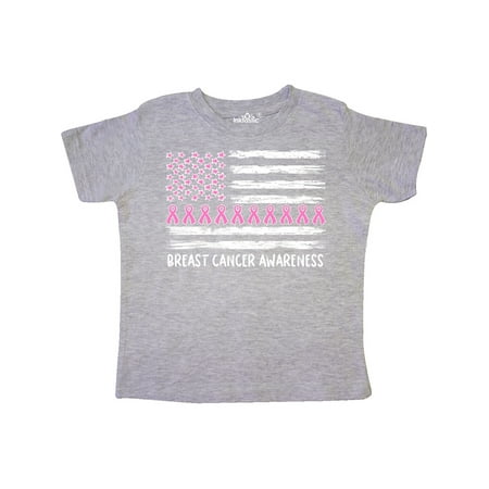 

Inktastic Breast Cancer Awareness Pink Ribbons and Flag Gift Toddler Boy or Toddler Girl T-Shirt