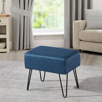 Home Soft Things Jacquard Ottoman - Angola - Real Teal - 19" x 13" x 17"