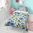 thumbnail image 4 of Blue Pioneer Flower Duvet Cover and Pillowcase Set for Single Bedding, Bedroom Accessories for Kids Teens, 4 of 5