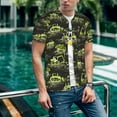 thumbnail image 6 of KLL Light Green Excavator for Men's Baseball Shirts,Short Sleeve Casual Shirts Button Down Shirt for Men Beach Summer Wedding Shirt-XX-Large, 6 of 7