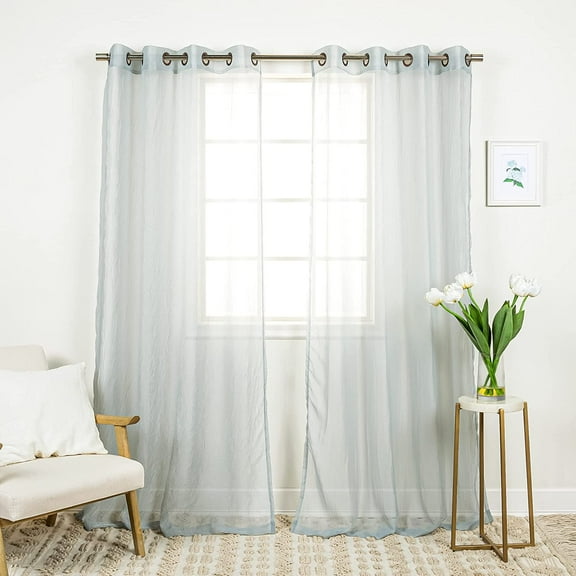 Quality Home 84" Crushed Sheer Voile Grommet Curtains