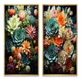 thumbnail image 2 of Designart "Serenity in Green and Black Succulents II" Succulent Framed Wall Art Set Of 2 - Multi-Color Floral Framed Canvas Set For Living Room Decor, 2 of 7