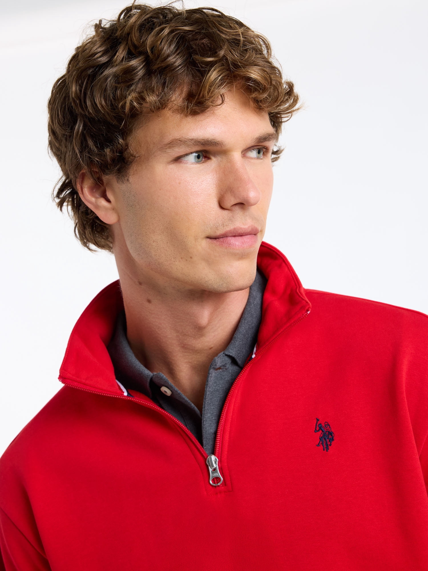 U.S. Polo Assn. Men's Soft French Terry Quarter Zip Pullover