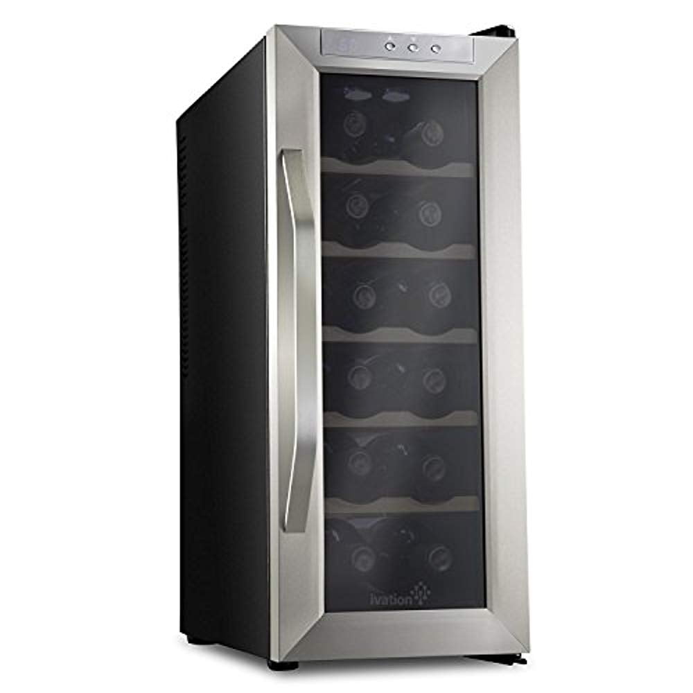 Ivation Premium Stainless Steel 12 Bottle Thermoelectric Wine Cooler