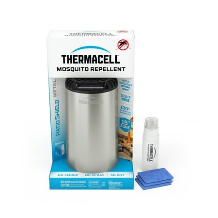 UPC: 0843654004983 | Thermacell Metal Camp Edition Mosquito Repeller with 12-Hour Refill + Fuel Cartridge