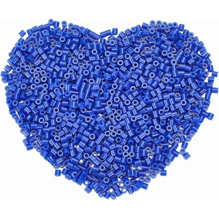 2000Pcs Craft Beads Perlers Beads Kit 5 x 5mm Plastic Small Tube Marine Blue Melting Fusion Compatible Refills Melty Hama Spacers Accessories for DIY Pegboards Creative Arts Gifts Crafts Blue