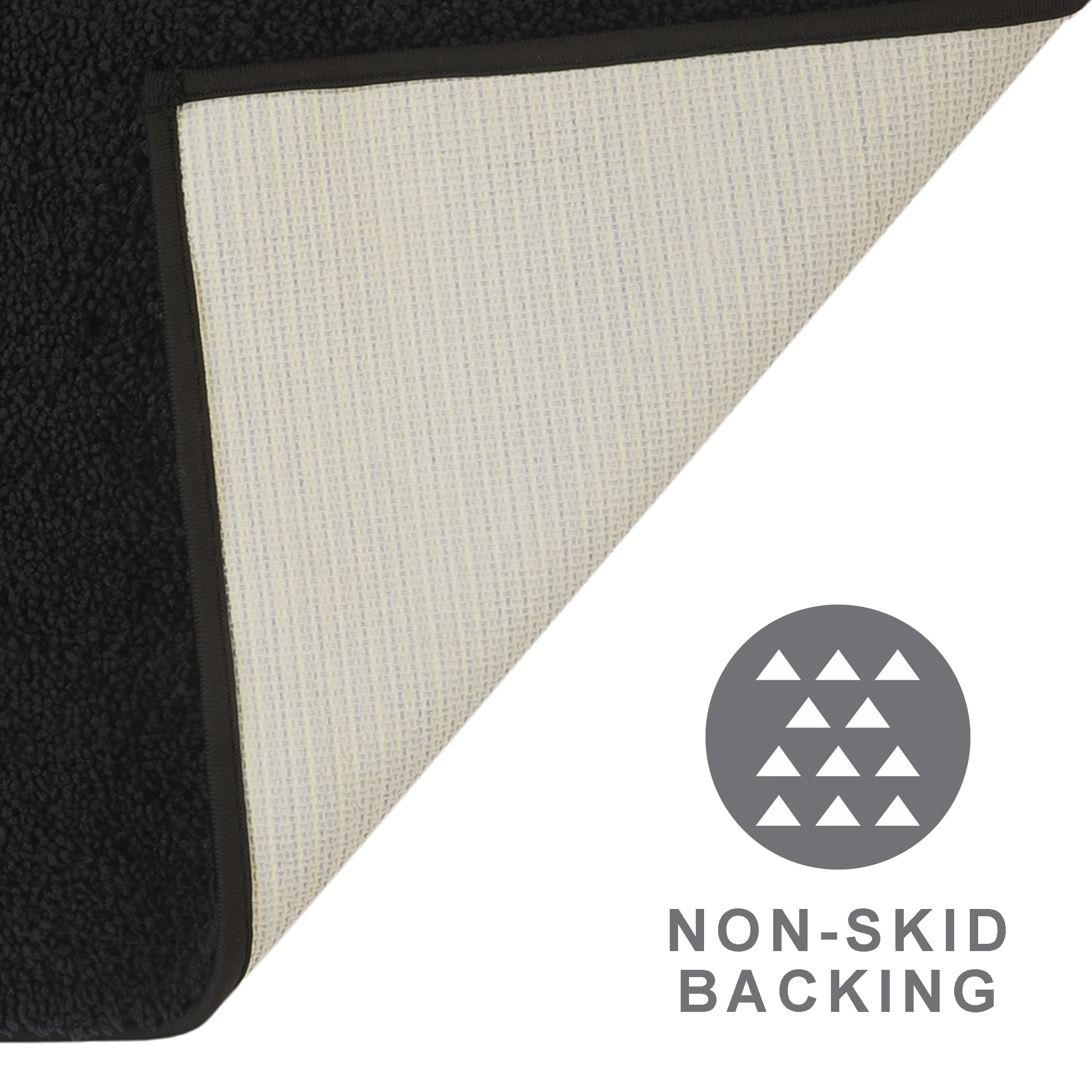 Mainstays Performance Recycled Polyester Bath Rug, Rich Black, 24 in x 40 in