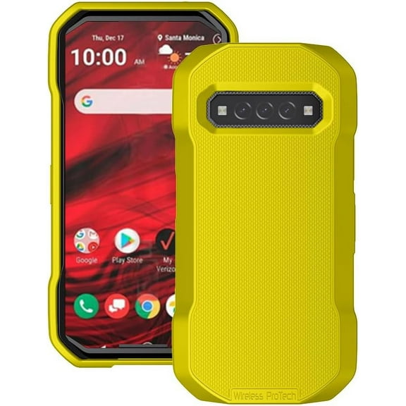 Wireless PROTECH TPU Case Compatible with Kyocera DuraForce PRO 3 (E7200), Durable Slim Flexible TPU Protective Cover (Yellow)