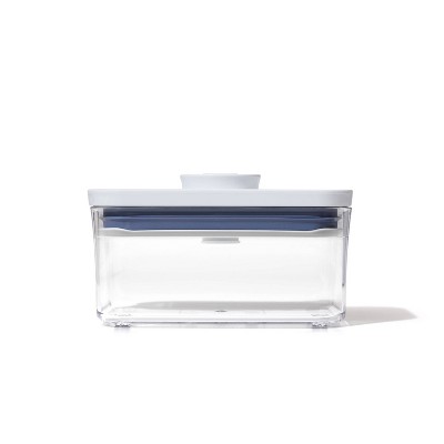 0.6qt Plastic Rectangle Airtight Food Storage Container White: Dishwasher-Safe, Silicone Lid