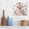 thumbnail image 3 of 7.78in Pink Clouds Square Wall and Table Clock Dual Use Vintage Design in Black or Gold, 3 of 10