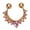 Golden + Pink, variant on Opvise Fashion Women Rhinestone Inlaid Nose Ring Clip Hoop Piercing Body Jewelries