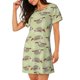 thumbnail image 2 of Fotbe Twig Sloth Bata de Dormir para Mujer con Estampado, Camisón de Algodón de Manga Corta, Ropa de Dormir Casual, 2 of 6