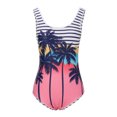 thumbnail image 4 of Trajes de baño siameses sin espalda con estampado floral para mujer Conjunto de ropa de playa con estampado de bikini Fridja  nalpqowj54064, 4 of 8