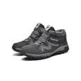 thumbnail image 1 of Avamo Bottines pour Femmes Lacées Bottes de Neige Doublure en Peluche Chaussures de Randonnée Confort Extérieur Randonnée Gris 8.5, 1 of 7
