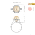 thumbnail image 4 of Angara Golden South Sea Cultured Pearl Halo Ring with Milgrain in 14K White Gold for Women | June Birthstone Jewelry for Her, 4 of 5
