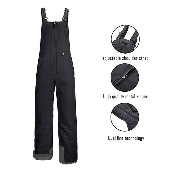 Kctiaxy Ski Pants Men Women Winter Warm Solid Color Snow Pants Thickened Outdoor Waterproof Windfpoof Ski Suits Overalls