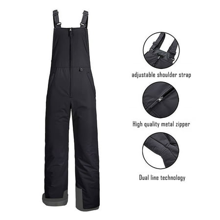 Timegard Womens Overalls Adjustable Strap Zipper Straight Leg Snowboard Pants Rompers Windproof Ski Jumpsuit