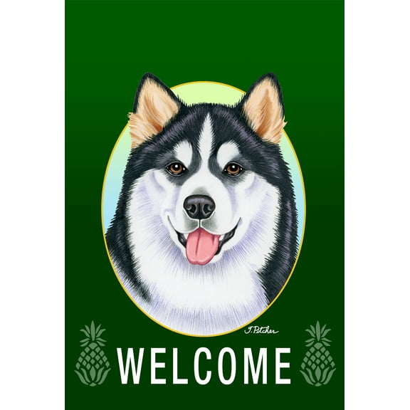 Alaskan Malamute - Best of Breed Welcome Pineapples House Flags
