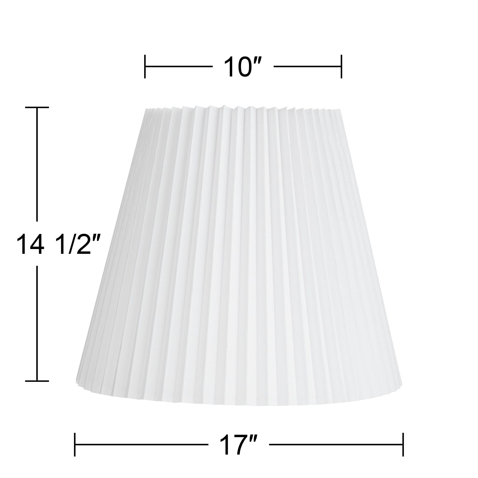 Springcrest Collection Hardback Knife Pleated Empire Lamp Shade White Large 10" Top x 17" Bottom x 14.75" Slant Spider with Harp and Finial Fitting