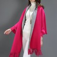 thumbnail image 1 of Capa con mangas, chal de cachemira, bufanda, doble uso, gruesa, otoño e invierno, chaqueta cálida de color sólido de doble cara para mujer, 1 of 4