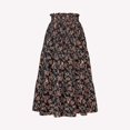 thumbnail image 6 of LWavelet Floral Flared Midi Skirt Women Daily Casual Flowy Stylish Versatile Bottoms Black L, 6 of 8