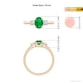 thumbnail image 4 of ANGARA Natural Oval Emerald and Round Diamond Three Stone Ring in 14K Rose Gold for Women (Size-7x5mm) | May Birthstone, Birthday, Anniversary, Jewelry Gift for Women | Natural Emerald Ring, 4 of 9