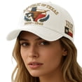 thumbnail image 5 of QASIEATN Women's Everyday Wear Accessories Cotton Baseball Cap for Women Fashion Texas Anniversary Printed Visor Hat Casual Comfortable Sports Sun Hat, 5 of 7