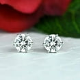 thumbnail image 2 of 2.00 Carat Excellent Cut Sparkle Natural Diamond Stud Earrings for women Solid Real 18K White Gold 6 prongs Screw Back (VS1-VS2 Clarity, F-G Color), 2 of 6