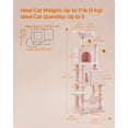 thumbnail image 4 of 61"H Cat Tree Cat Tower for Indoor Cats, Plush Multi-Level Cat Condo with Scratching Posts, Perches, Caves, Hammock, Pink, 4 of 7