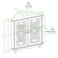 thumbnail image 5 of Pemberley Row Engineered Wood Black Corner Accent Cabinet Rectangular Stylish Fretwork Design 30"H Unassembled, 5 of 6