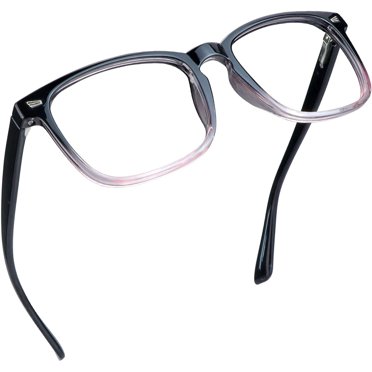 LifeArt Blue Light Blocking Glasses with Spring Hinge, Anti Eyestrain, Computer Reading Glasses, Gaming Glasses, TV Glasses for Women Men, Anti Glare (Black Purple, No Magnification)