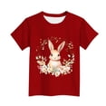 thumbnail image 2 of Manga Corta Crop Top para Niños con Lindo Estampado de Pascua, Cuello Redondo Casual Graphic Tee para 3-14 Años, Tela Suave Transpirable, 2 of 5