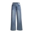 thumbnail image 5 of ThriftyPlait Women's High Waisted Jeans Classic Wide Leg Loose Fit Denim Pants Straight Breathable Baggy Trousers Casual Daily Streetwear Bottoms, 5 of 8