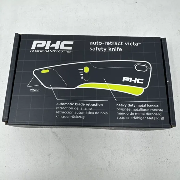 Phc Pacific Handy Cutter Auto-Retract Victa™ Safety Knife Metal New E13206-9