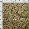 thumbnail image 3 of oneOone Polyester Spandex Dark Mustard Fabric Abstract Floral Craft Projects Decor Fabric Printed By The Yard 56 Inch Wide, 3 of 5