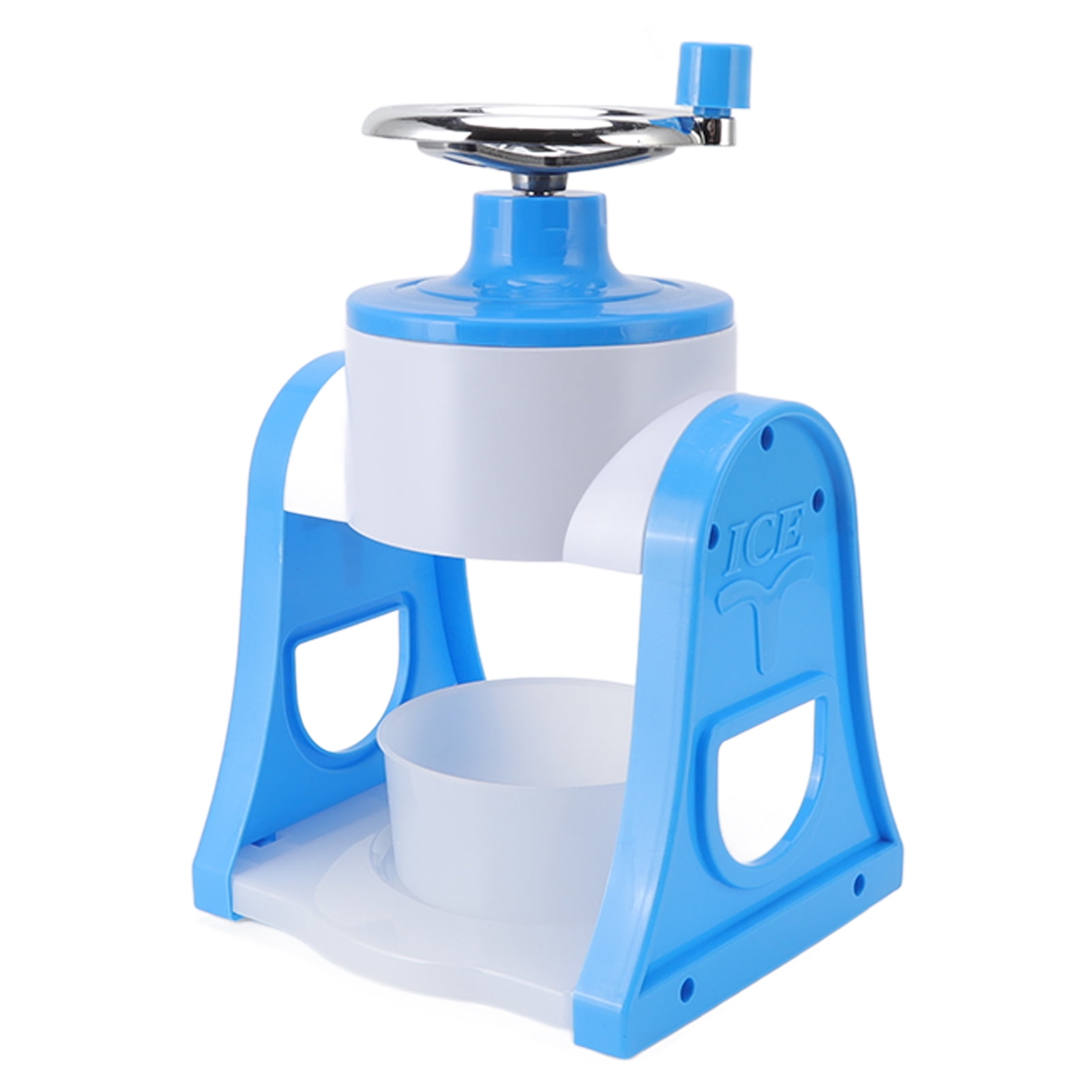 M Buder Hand Crank Shaved Ice Machine Stainless Steel Blades Portable Snow Cone Maker for Home Blue 11.2 inches / 28.5 cm