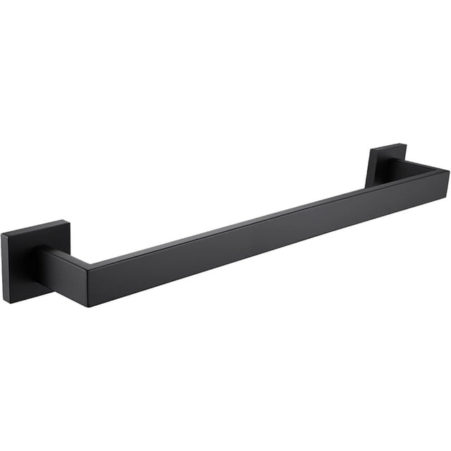 LANC 16 Inche Black Towel Bars for Bathroom Wall Mounted, Matte Black Bath Towel Racks Stainless Steel Total-18\u201d Towel Rails for Bathroom Kitchen Cabinet Towel Holder Hanger Rods, A8804MB-4P1