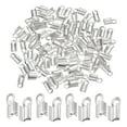 thumbnail image 1 of Uxcell 100pcs Fold Over Cord Ends 3mm Brass Crimp Cap Clasp Tips for DIY Leather Ribbon Craft Making, White, 1 of 6