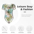 thumbnail image 5 of Picia Watercolor Palm Tree Womens One Piece Swimsuits Modest Tummy Control Bathing Suits Lace Up Slimming Swim Suit-Large, 5 of 9