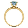 thumbnail image 4 of 2 ct Round Cut Blue Moissanite Solitaire 18K Yellow Gold Womens Engagement Ring, 4 of 5