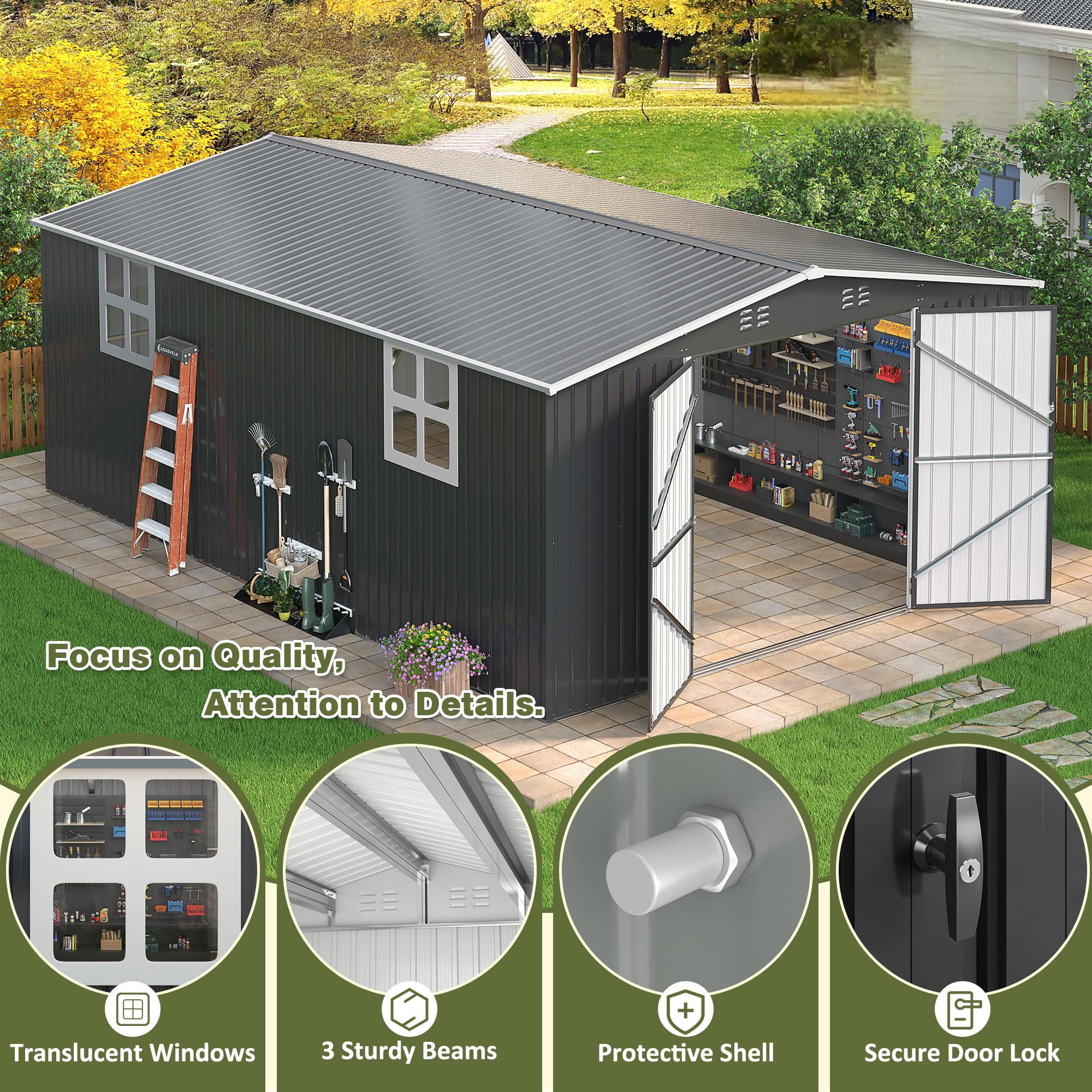 N-Garden　a-2 a-10 a-11 Outsunny 11 ft. W x 9 ft. D Metal Garden Storage Shed with